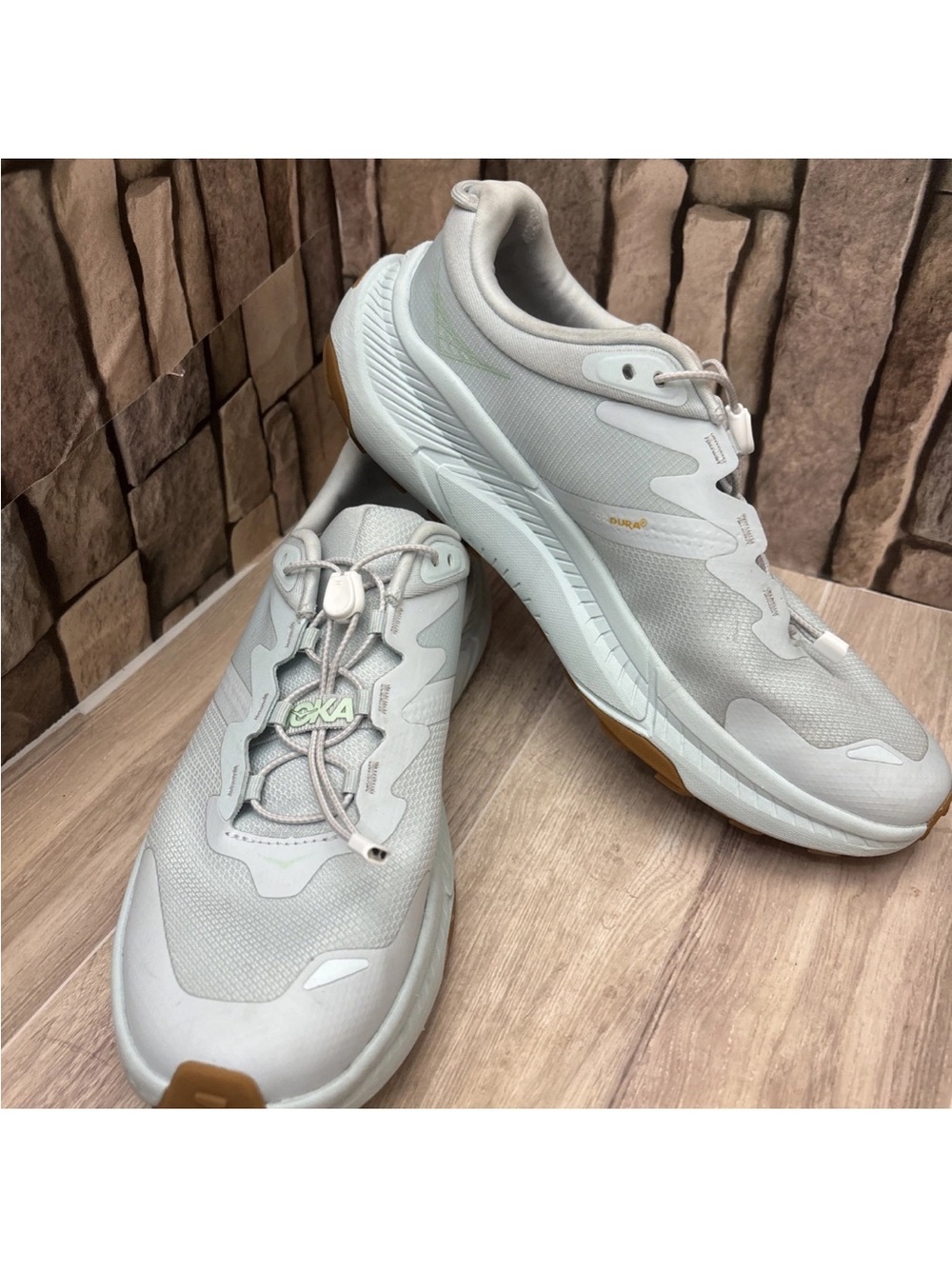 Women’s Hoka Women's Transport shoes in the Harbor Mist/Lime Glow Sz 10 - Picture 8 of 8